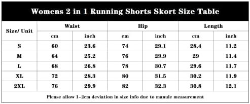 Athletic Shorts for Women Running Tennis Sports Shorts 2-in-1 Double Layer Quick-Drying Comfy Shorts Skort